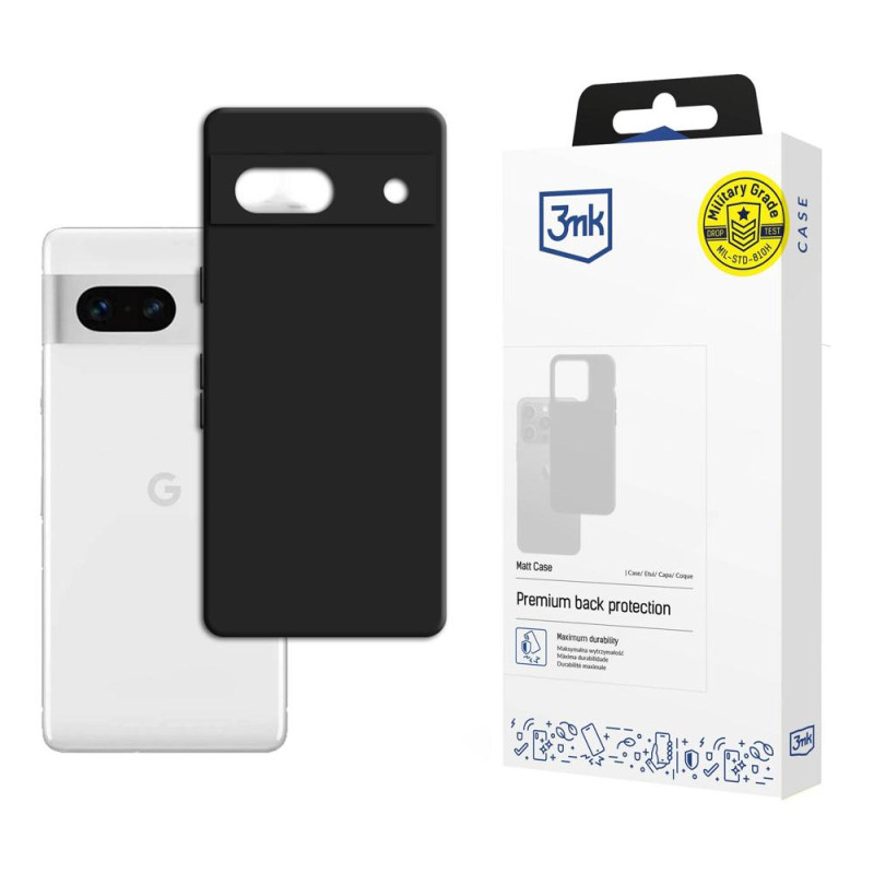 3mk matinis dėklas, skirtas Google Pixel 7A 5G – juodas