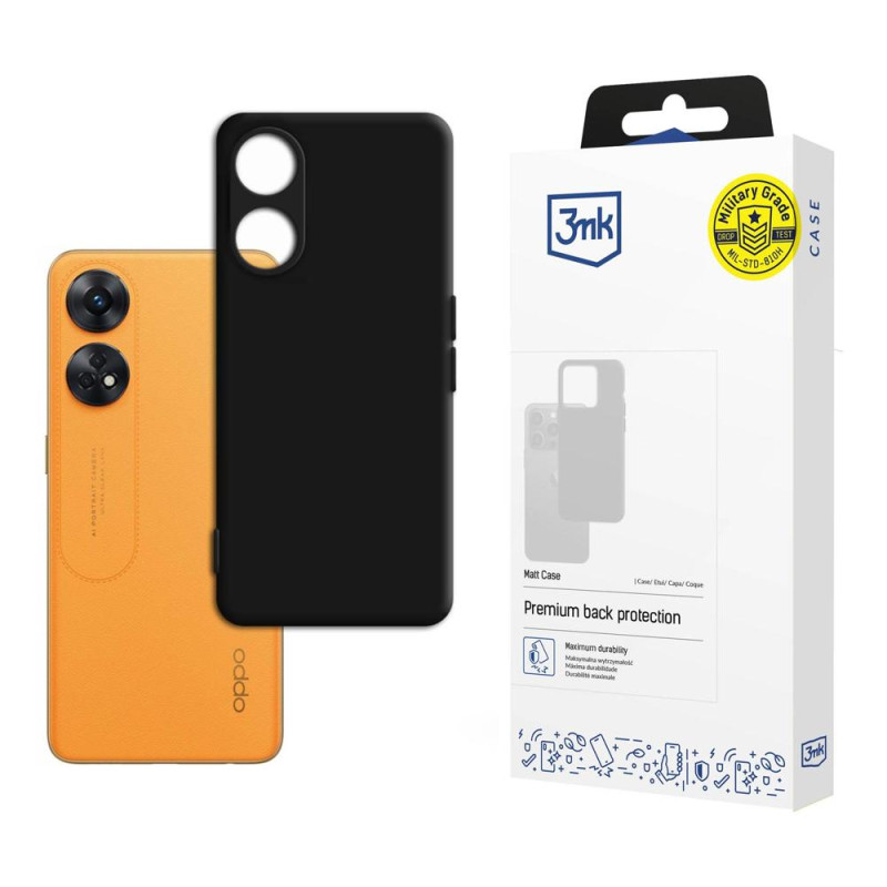 3mk matinis dėklas, skirtas Oppo Reno 8T 4G – juodas
