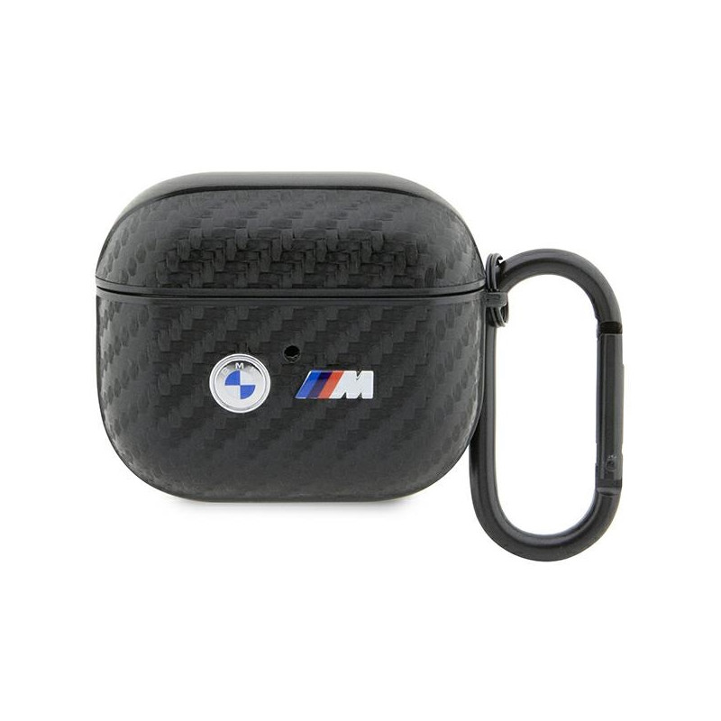 BMW Carbon Double Metal Logo dėklas, skirtas 3 kartos AirPods - juodas