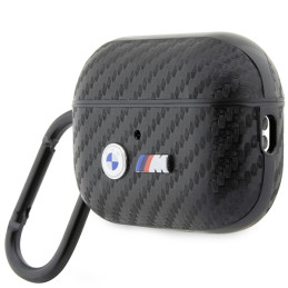 BMW Carbon Double Metal Logo dėklas, skirtas AirPods Pro 2nd gen - juodas