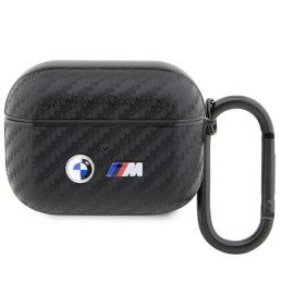 BMW Carbon Double Metal Logo dėklas, skirtas AirPods Pro - juodas