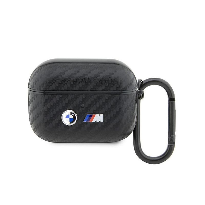 BMW Carbon Double Metal Logo dėklas, skirtas AirPods Pro - juodas