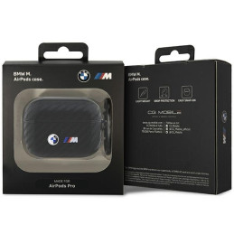 BMW Carbon Double Metal Logo dėklas, skirtas AirPods Pro - juodas