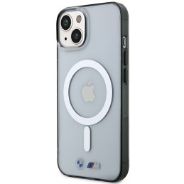 BMW Silver Ring MagSafe dėklas iPhone 14 - skaidrus