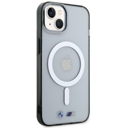 BMW Silver Ring MagSafe dėklas iPhone 14 - skaidrus