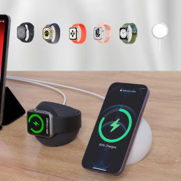 MagSafe indukcinio įkroviklio laikiklis iPhone ir Apple Watch įkroviklio stovui Choetech telefono stovas juodas