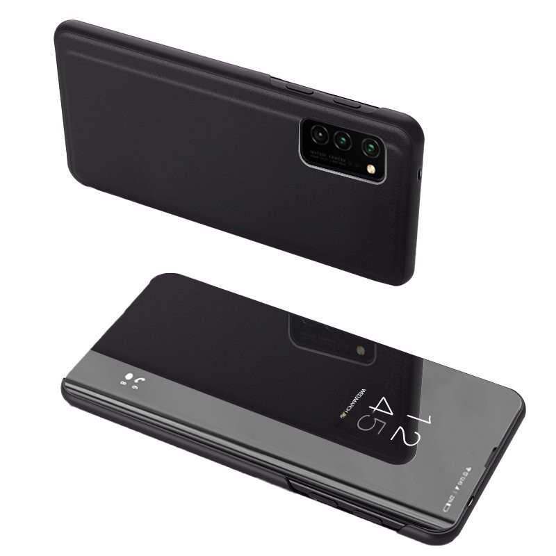 Clear View Case atverčiamas dangtelis, skirtas Samsung Galaxy A72 4G juodas