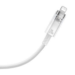 Baseus CATS010302 Lightning – USB-C laidas 20W 480Mb/ s 2m – baltas