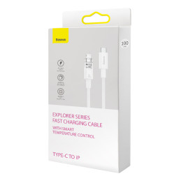 Baseus CATS010302 Lightning – USB-C laidas 20W 480Mb/ s 2m – baltas