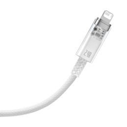 „Baseus Explorer“ serijos USB kabelis – „Lightning 2,4A“ 2 m baltas (CATS010102)