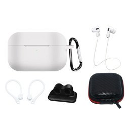 AirPods Pro 2 rinkinys / AirPods Pro 1 silikoninis dėklas + dėklas / ausų kabliukas / kaklo dirželis / laikrodžio diržel...