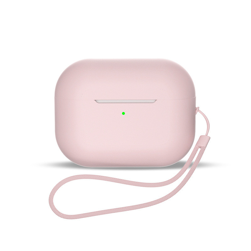 Silikoninis dėklas, skirtas AirPods 3 + riešo dirželis ir dirželis – rožinis