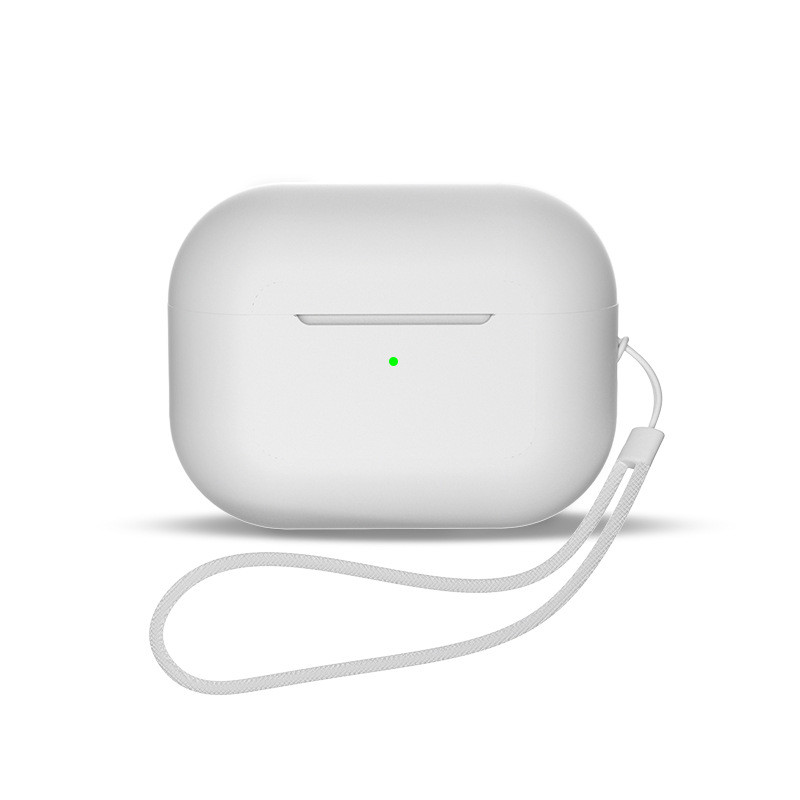 Silikoninis dėklas, skirtas AirPods 3 + riešo dirželis ir dirželis - baltas
