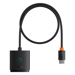 2in1 4K 60Hz dvikryptis HDMI adapteris su įmontuotu Baseus AirJoy 1m kabeliu – juodas