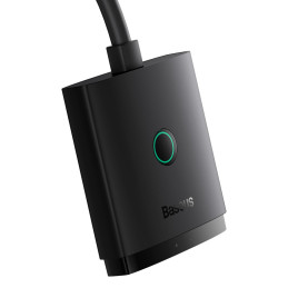 2in1 4K 60Hz dvikryptis HDMI adapteris su įmontuotu Baseus AirJoy 1m kabeliu – juodas