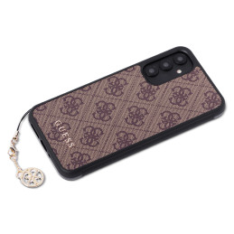 Guess 4G Charms Collection dėklas, skirtas Samsung Galaxy A34 5G - rudas