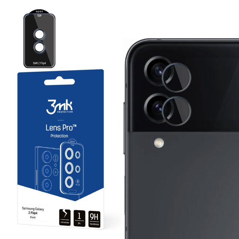 3mk Lens Protection Pro fotoaparato dangtelis, skirtas Samsung Galaxy Z Flip 4 – juodas