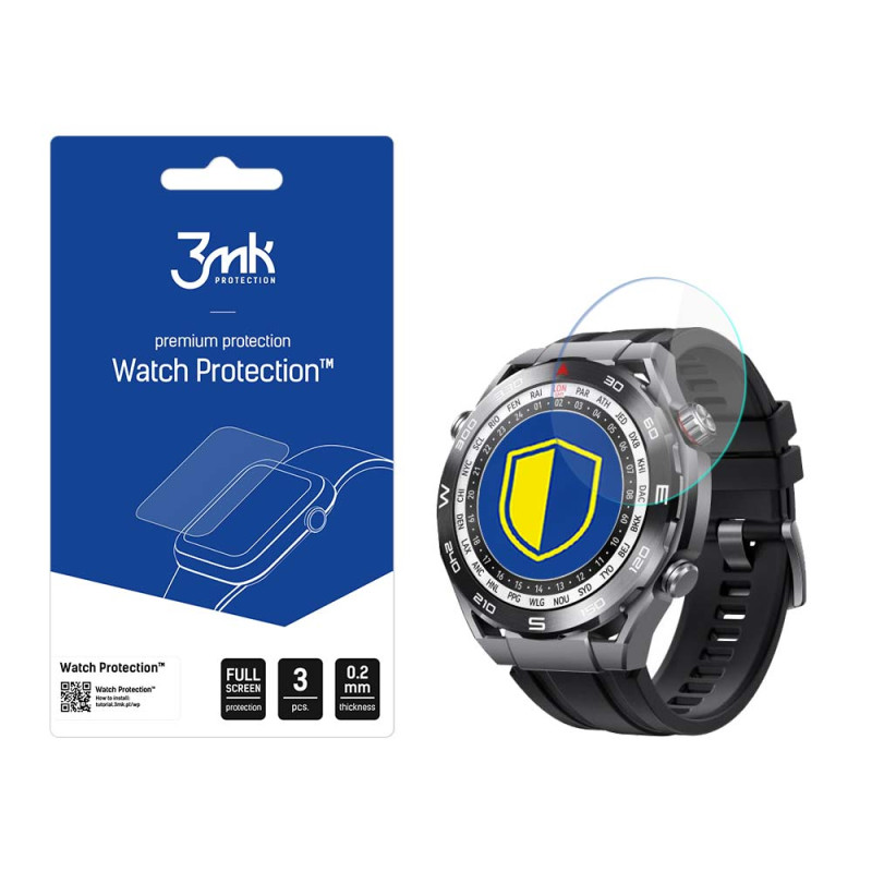 3mk Watch Protection™ hibridinis stiklas v. FlexibleGlass Lite „Huawei Watch Ultimate“