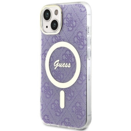 Guess 4G MagSafe dėklas iPhone 14 Plus - violetinis