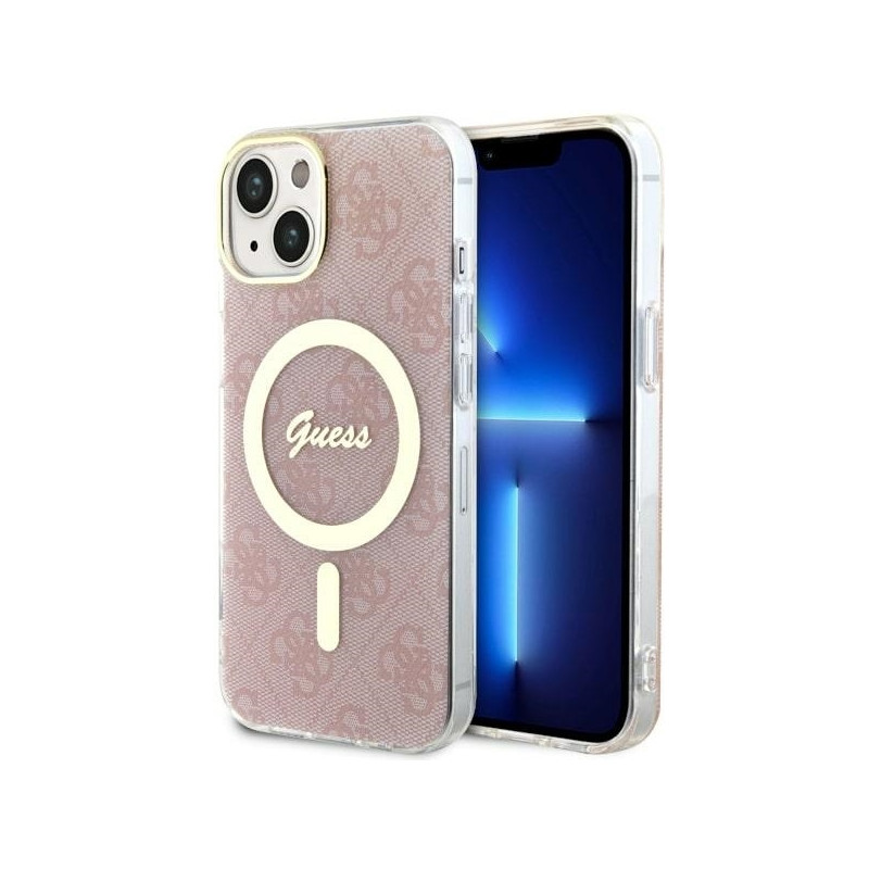 Guess 4G MagSafe dėklas iPhone 14 - rožinis