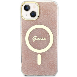 Guess 4G MagSafe dėklas iPhone 14 - rožinis