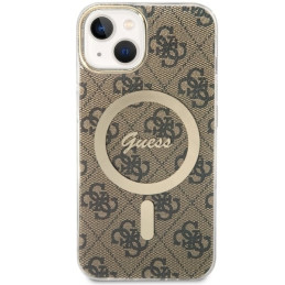 Guess 4G MagSafe dėklas iPhone 14 - rudas