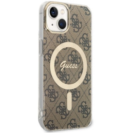 Guess 4G MagSafe dėklas iPhone 14 - rudas