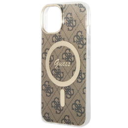 Guess 4G MagSafe dėklas iPhone 14 - rudas
