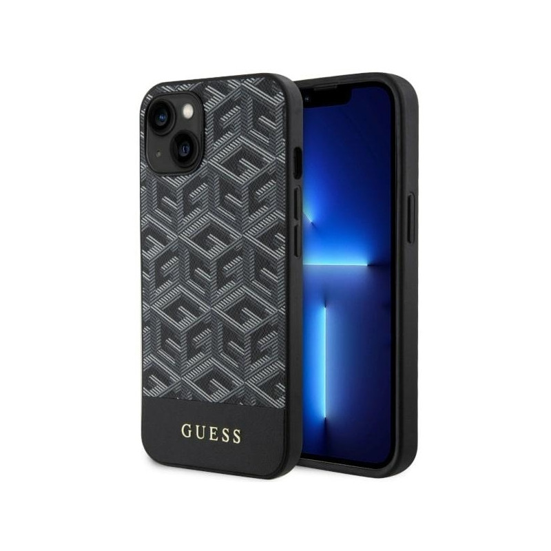 Guess GCube Stripes MagSafe dėklas iPhone 14 - juodas