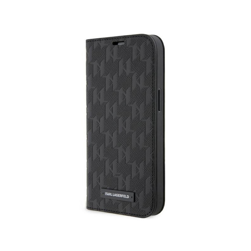 Karl Lagerfeld Saffiano Monogram dėklas iPhone 14 - juodas