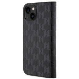 Karl Lagerfeld Saffiano Monogram dėklas iPhone 14 - juodas