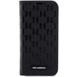 Karl Lagerfeld Saffiano Monogram dėklas iPhone 14 - juodas