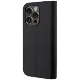 Karl Lagerfeld Saffiano Karl&Choupette dėklas iPhone 14 Pro Max - juodas