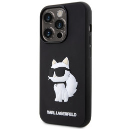 Karl Lagerfeld Rubber Choupette 3D dėklas iPhone 14 Pro Max - juodas
