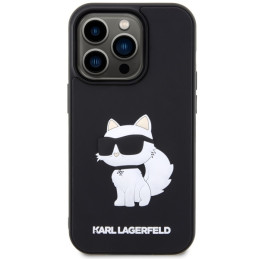 Karl Lagerfeld Rubber Choupette 3D dėklas iPhone 14 Pro Max - juodas