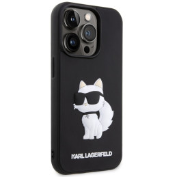 Karl Lagerfeld Rubber Choupette 3D dėklas iPhone 14 Pro Max - juodas