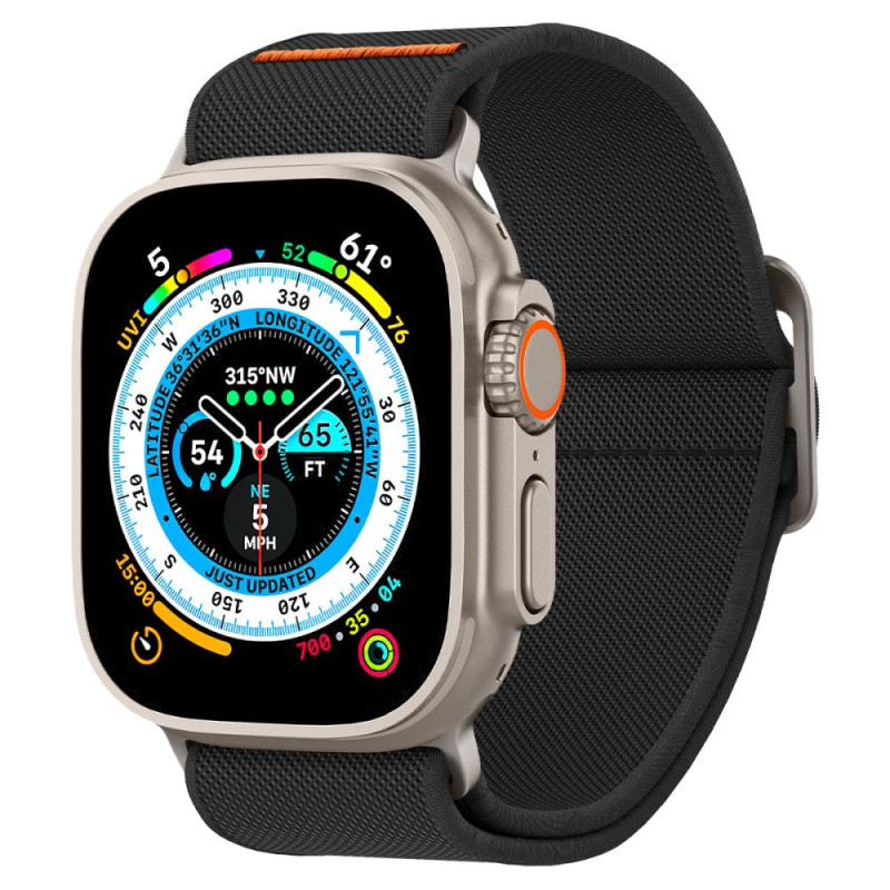 „Spigen Fit Lite Ultra“ dirželis, skirtas Apple Watch 4/ 5/ 6/ 7/ 8/ 9/ SE/ Ultra (42/ 44/ 45/ 49 mm) – juodas