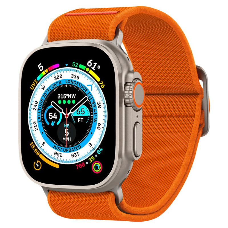 „Spigen Fit Lite Ultra“ dirželis, skirtas Apple Watch 4 / 5 / 6 / 7 / 8 / SE / Ultra (42/ 44/ 45/ 49 mm) – oranžinis