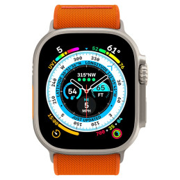 „Spigen Fit Lite Ultra“ dirželis, skirtas Apple Watch 4 / 5 / 6 / 7 / 8 / SE / Ultra (42/ 44/ 45/ 49 mm) – oranžinis