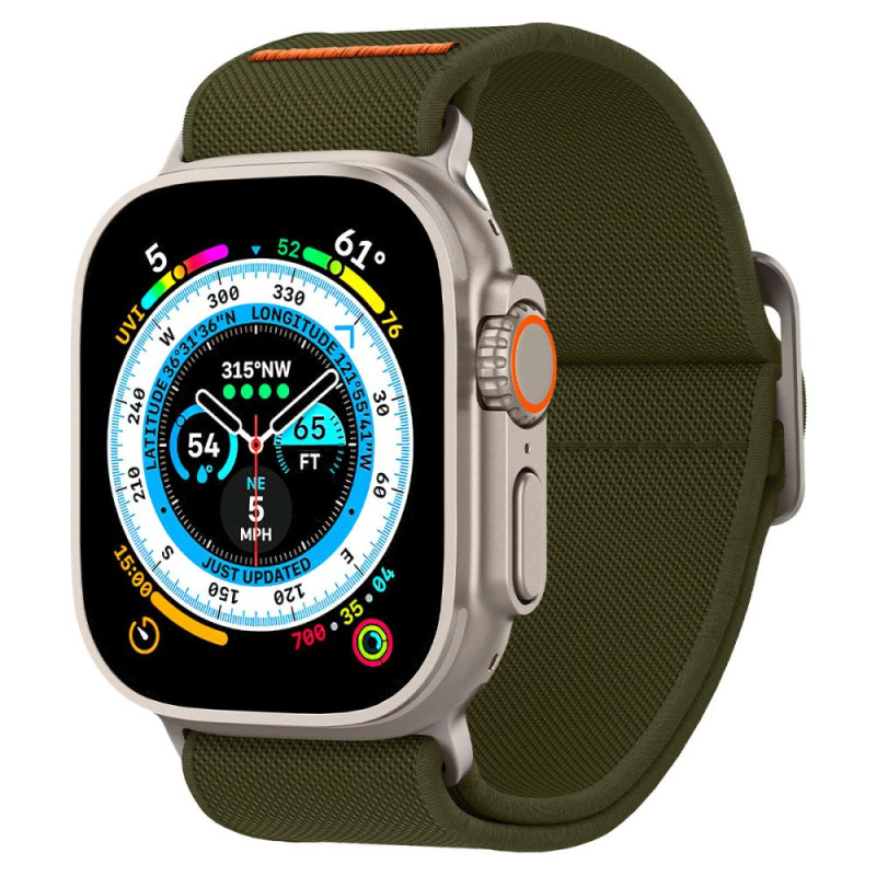 „Spigen Fit Lite Ultra“ dirželis, skirtas Apple Watch 4/ 5/ 6/ 7/ 8/ SE/ Ultra (42/ 44/ 45/ 49 mm) – žalias