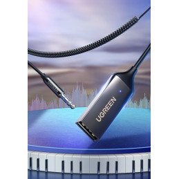 Ugreen Bluetooth 5.3 garso imtuvas USB kabelio garso adapteris AUX lizdas juodas (70601 CM309)