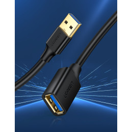Ugreen kabelio ilgintuvo laido adapteris USB 3.0 (moteris) - USB 3.0 (vyriškas) 1m juodas (10368)
