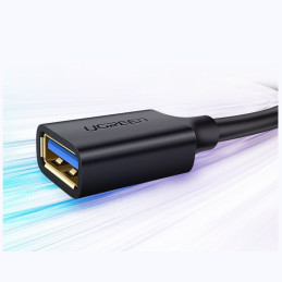 Ugreen kabelio ilgintuvo laido adapteris USB 3.0 (moteris) - USB 3.0 (vyriškas) 1m juodas (10368)