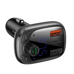 Bluetooth siųstuvas/ įkroviklis Baseus S-13 (Overseas Edition) automobiliui - juodos spalvos
