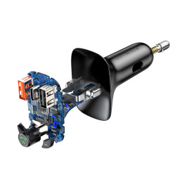 Bluetooth siųstuvas/ įkroviklis Baseus S-13 (Overseas Edition) automobiliui - juodos spalvos