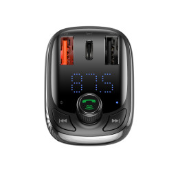 Bluetooth siųstuvas/ įkroviklis Baseus S-13 (Overseas Edition) automobiliui - juodos spalvos