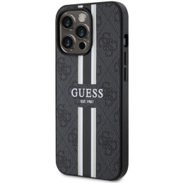 Guess 4G Printed Stripes MagSafe dėklas, skirtas iPhone 13 Pro / iPhone 13 - juodas