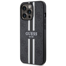 Guess 4G Printed Stripes MagSafe dėklas iPhone 13 Pro Max - juodas