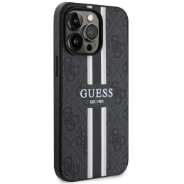 Guess 4G Printed Stripes MagSafe dėklas iPhone 13 Pro Max - juodas