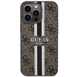 Guess 4G Printed Stripes MagSafe dėklas iPhone 13 Pro Max - rudas